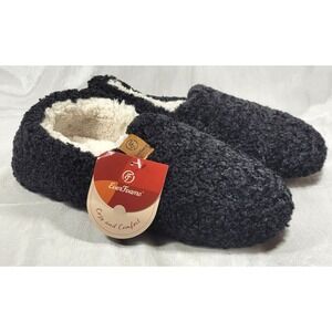 EverFoams Women's Soft Curly Memory Foam Lightweight Slippers - Black - Sz 11/12
